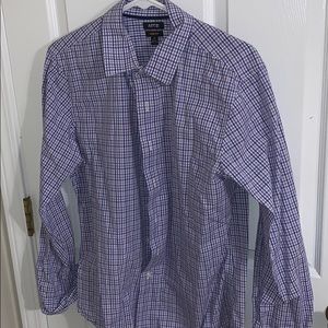 Apt 9 Purple Checkered Medium Slim Fit Button Down